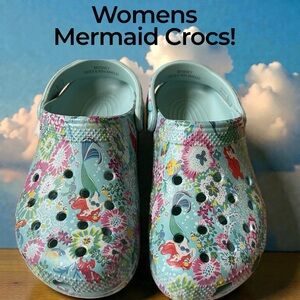 HTF Limited Edition Little Mermaid Crocs Like New! 
Size Women’s 8